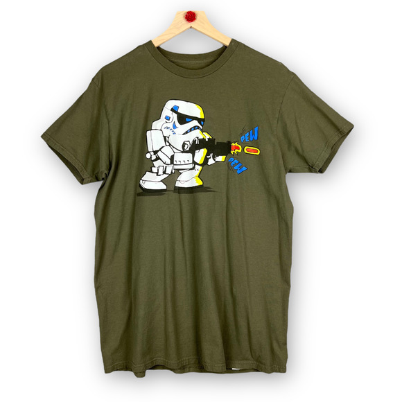 Disney Storm Trooper Pew Pew Mens T Shirt Large Army Green Disneyland Resort L - Picture 6 of 6